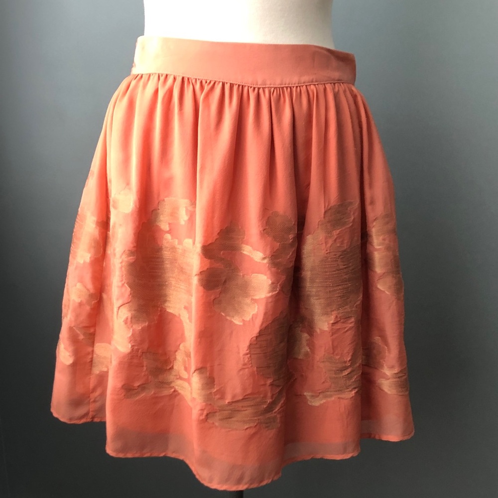 Rory Becca Coral Peach and Gold Tie Back Skirt